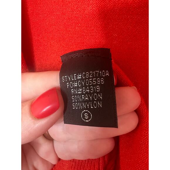 Cyrus Women’s Red Orange Open Cardigan Duster Top Size Small - Picture 7 of 8